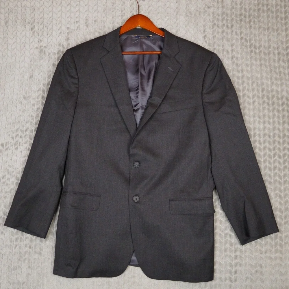 Brooks Brothers 1818 Madison Blazer Mens 43R Charcoal Grey Estrato Wool Italian